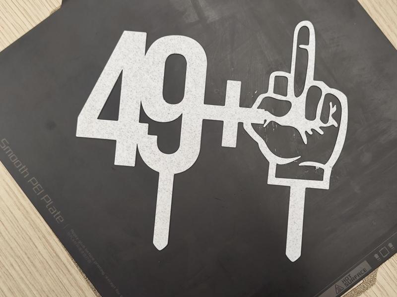 Topping per torta 50 anni, 49 + 1 SLIM