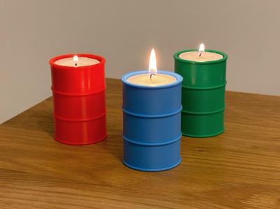 Barrel Fire Tea Light Holder