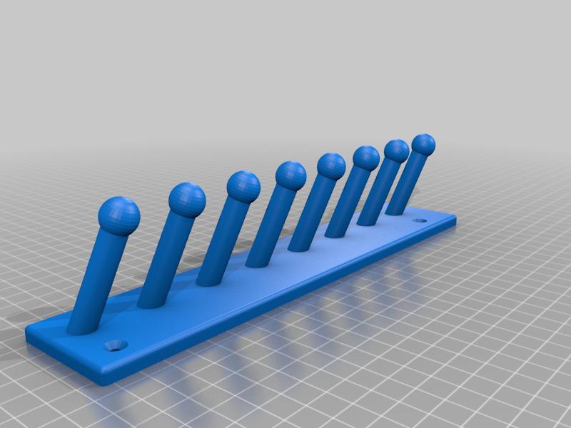 Tie Rack with angled hooks