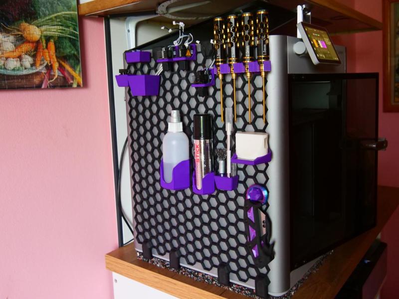 Bambu lab printer wall honeycomb storage wall