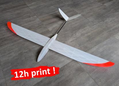 caracara 3D printed RC glider: body and V tail remix