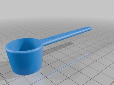 Basic measuring scoop (any size) with OpenSCAD source, Customizer version