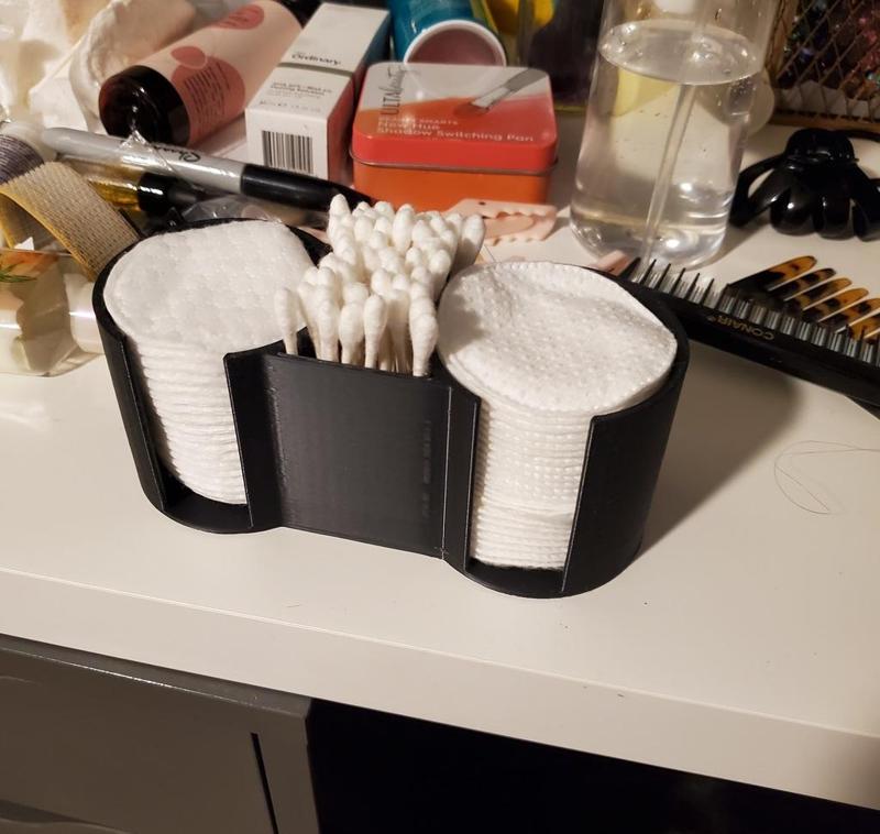 Cotton Pad & Swab Dispenser: Double Cotton