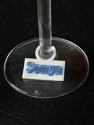 Parametric Wine Charm with proportional font