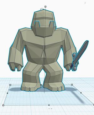 low-poly yeti with weapon