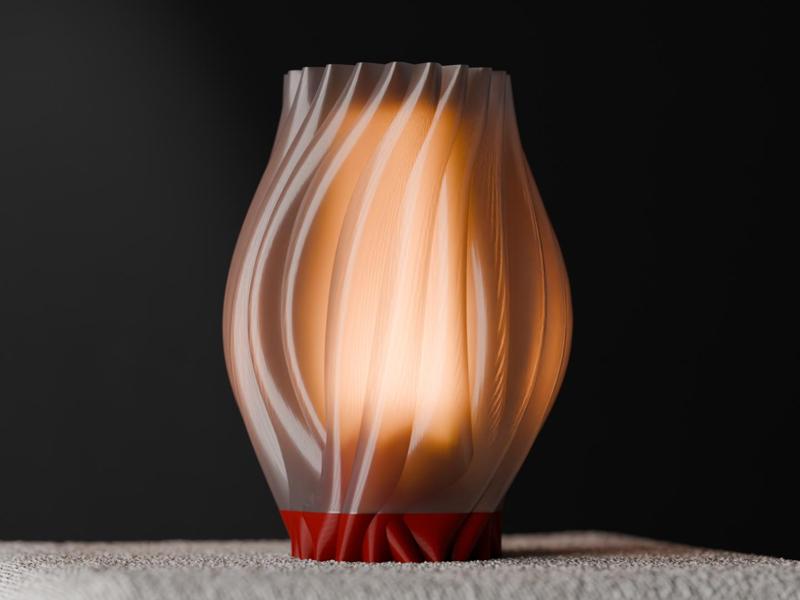 Organic Lamp With Coloured Diffuser.