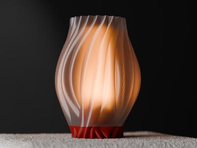 Organic Lamp With Coloured Diffuser.
