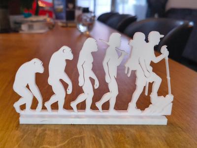 Human Evolution Silhouette – Mountain Hiker 