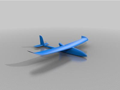 Solid STL File of "LW-PLA RC Plane"