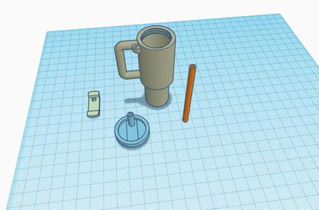 Stanley Tumbler Key Chain with Straw