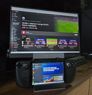 Monitor stand for Steam Deck with UGREEN 9in1 dock