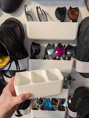 Wall Mount 3 Sunglasses Holder, Organizer