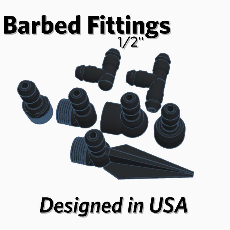 Barb Fittings, 1/2&quot;, for Swing Pipe (w/ NPT screw-in options)