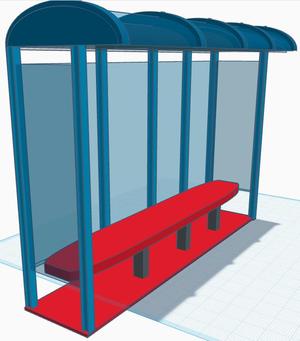 1:24 Bus Stop (use transparent pla) Model YR-1004