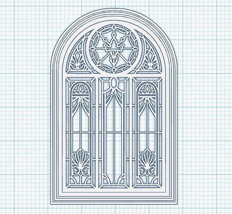 ROYAL STAINED GLASS WINDOW 1/12th DOLLHOUSE SCALE