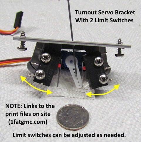 Model Rairlrod Turnout Servo Mount with 2 limit switches...