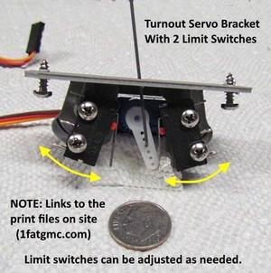 Model Rairlrod Turnout Servo Mount with 2 limit switches...