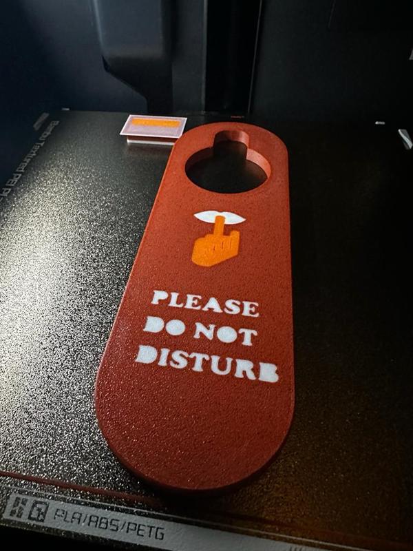 Hotel room cleaning sign