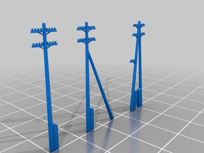 Telegrafní sloupy 1:160