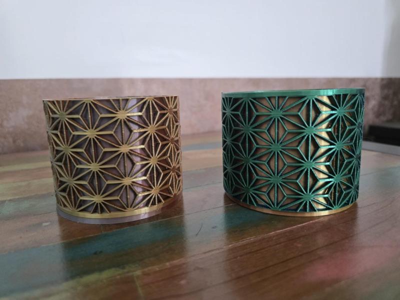 Kumiko Decorative Pot – Tricolor Multicolor Effect