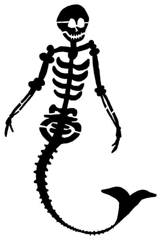 Mermaid Skeleton stencil