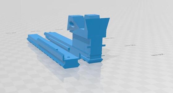 Nerf stryfe picatinny rail split in two with rods to secure