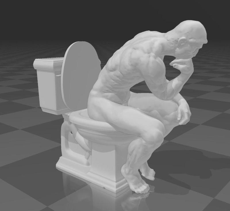 Thinker on the toilet