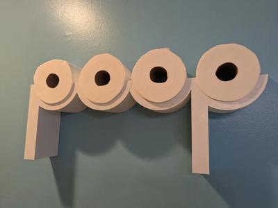 POOP toilet paper roll wall art