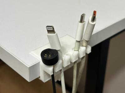 Desk Cable Holder – Screw-Mounted Cable Organizer 