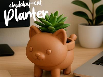 Cute chibi cat planter