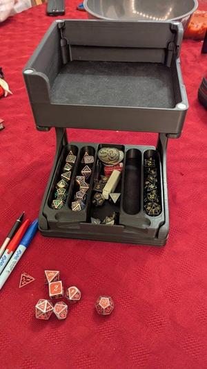 Stacking Dice Tray with Storage & Phone Holder