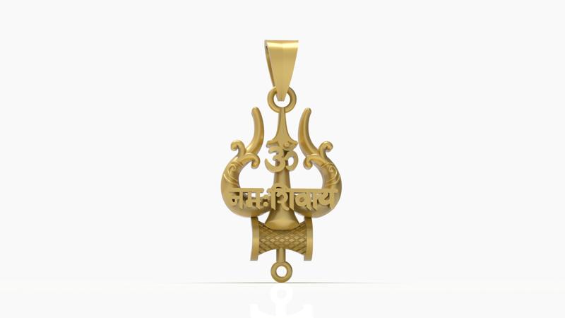 Trishul Damru Pendant-003