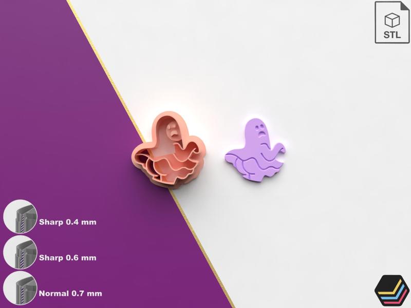 Polymer Clay Cutter Spooky Booty *6 Size *3 Cut Version | Halloween Cutter | STL file for 3D printing