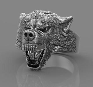 Wolf head ring