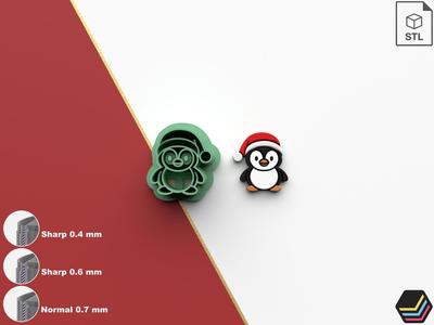 Polymer Clay Cutter Penguin Xmas*6 Size *3 Cut Version | Christmas / New Year | STL file for 3D printing