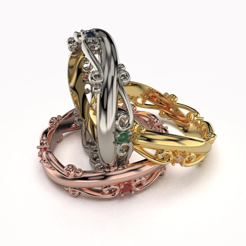 Printable jewelry vintage WEDDING ring 5.0mm STL