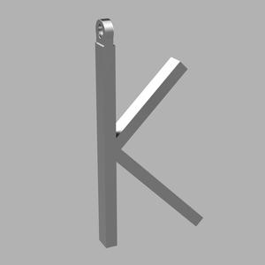 Letter K Greek Style Necklace Amulet