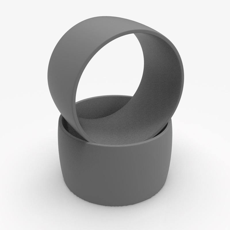 12mm WEDDING ring Printable jewelry STL 7 US sizes