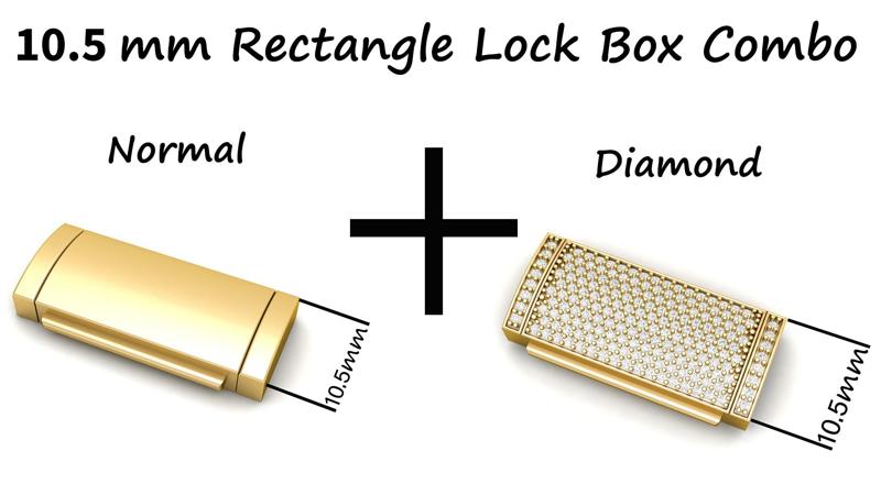 10 and half mm Rectangular Lock Box Combo of Plain and Diamond