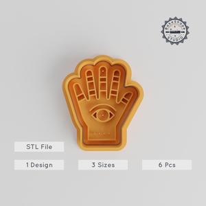 Tattoo Design Shape Cutter & Stamp, Cookie/Fondant Decor Set, 6 Pieces, Boho Style, Sizes S/M/L, Inked Art Theme
