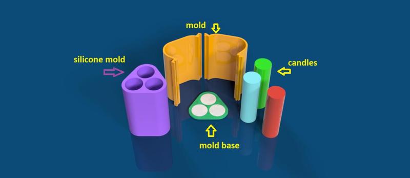 Pillar Candle mold simple round shape 3P