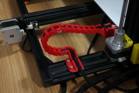  Creality CR-10S Y axis cable drag chain and Strain relief