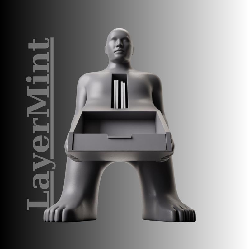Futuristic Male Figurine Drawer | 3D Printable STL & OBJ File