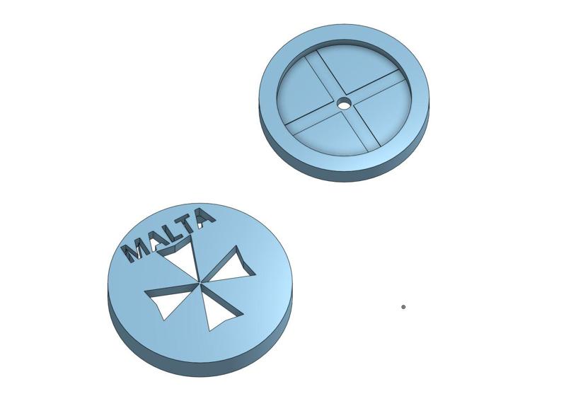 Coin Holder - fits  Malta 1c coin 1972-85 