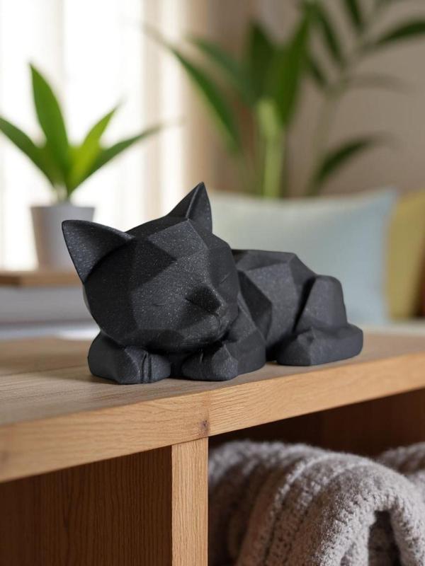 Cute Sleeping Low Poly Kitten (Support free)