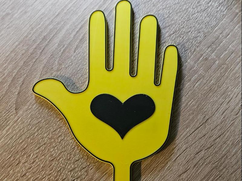 Hand Schild "Herz" & "Rudi Brudi"