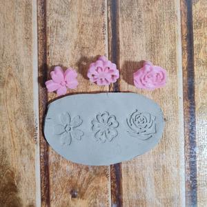 FLOWERS MINI STAMPS - MINI FLOWER STAMPS SET X 3