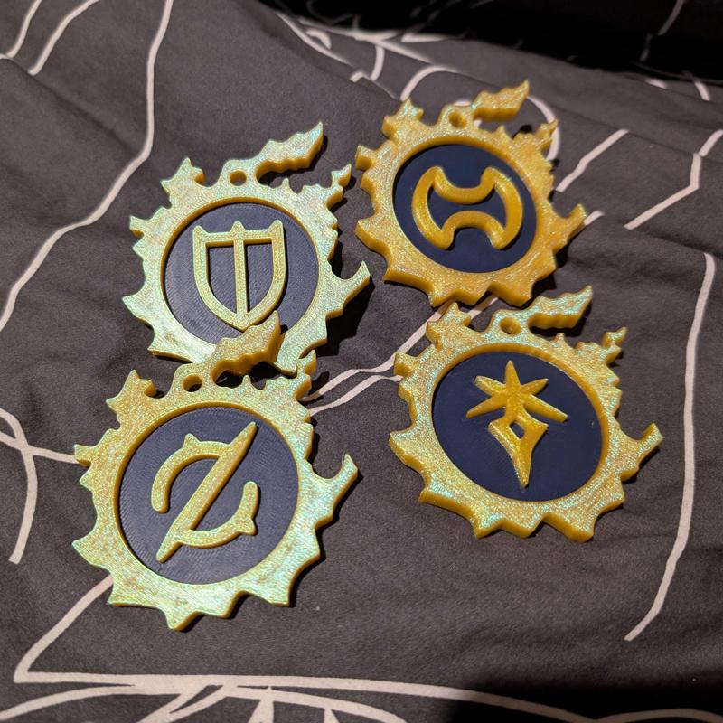 Final Fantasy XIV Tank Tokens/Keychains (Gunbreaker, Paladin, Warrior, Dark Knight)