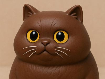 Brown fat Cat Mousse
