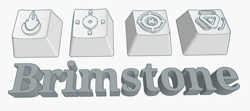 Valorant Brimstone Abilities Custom Keycaps Embossed Design